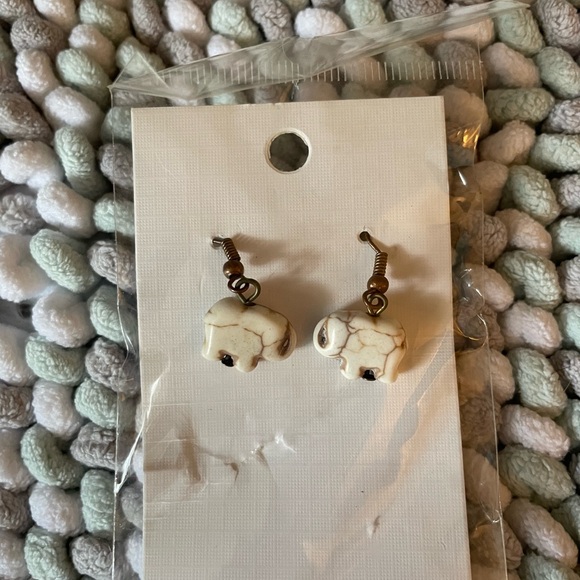 Jewelry - Small faux ivory Ellie earrings- handcrafted.